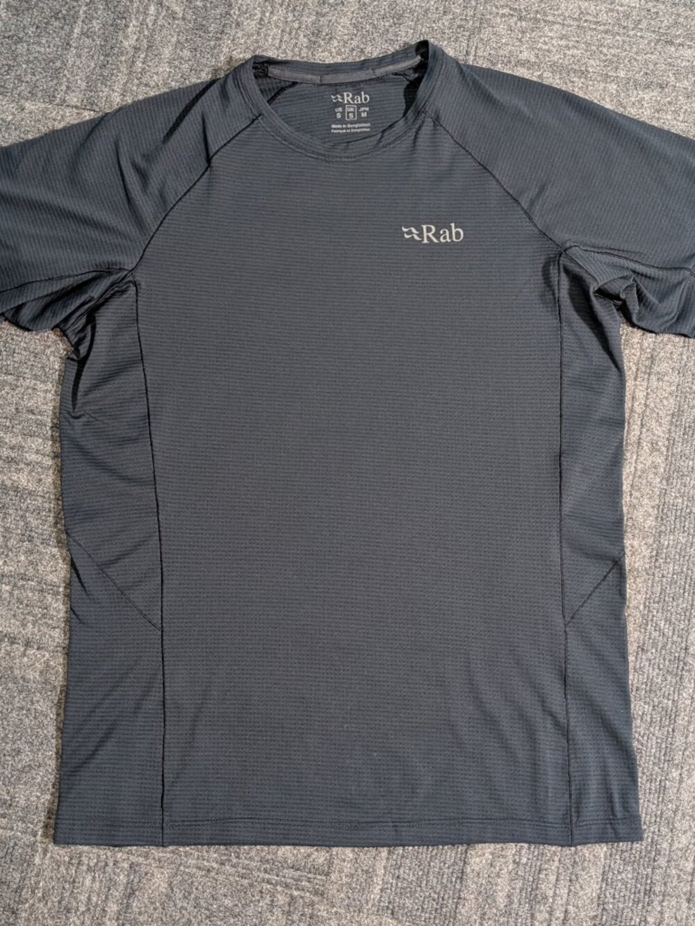 RAB Sonic Lightweight Tech T-Shirt Mens Running Hiking Beluga Blue-Grey - Picture 1 of 8